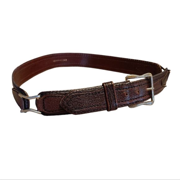 VTG Brown Hand Finished Tooled Steerhide Leather Western Belt Men's 42 - Picture 7 of 11
